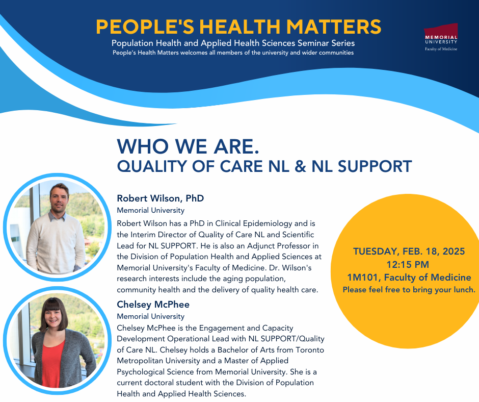 Poster for Peoples Health Matters February 18, 2025 – Dr. Robert Wilson & Chelsey McPhee